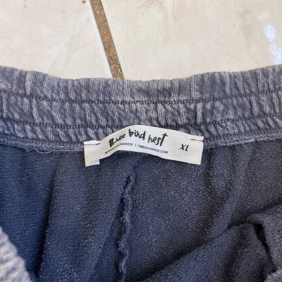 THREE BIRD NEST Charcoal Grey 100% Cotton Wide Leg SO COMFY Sweat Pants Sz XL - Picture 7 of 7